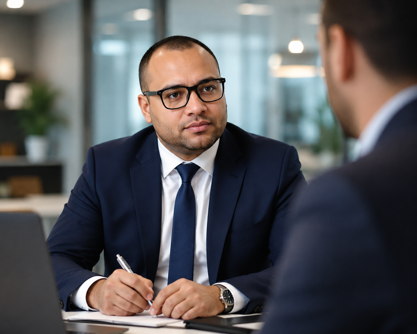 Jonas Osman in a professional meeting setting during the International Arab Actuarial Conference 2026 in Dubai